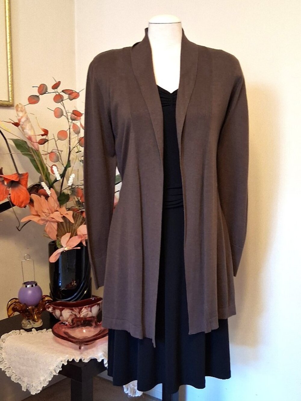 NWOT Gollehaug Collection Luxury Structured Knit Cardigan Sweater Coat Women 38